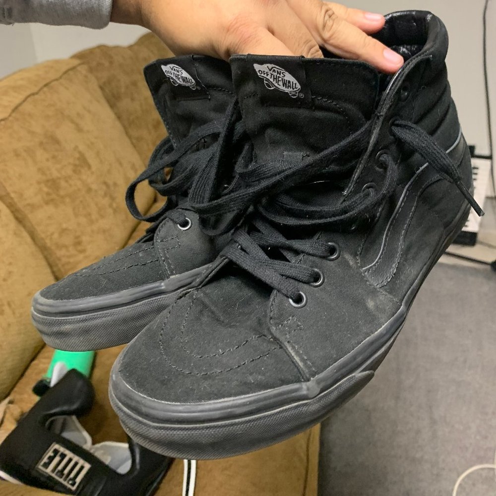 Vans Black Canvas Sk8-Hi - 10 Mens